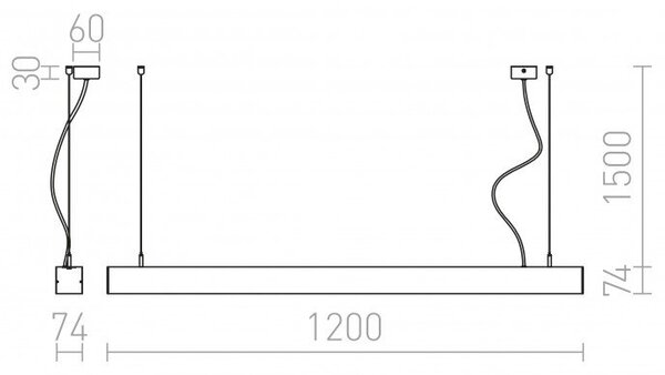 PESANTE 75 závěsná eloxovaný hliník 230V LED 40W 3000K - RED - DESIGN RENDL