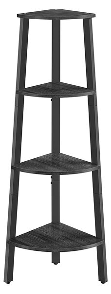 VASAGLE Rohový regál 4 police 34 x 125 x 34 cm černý