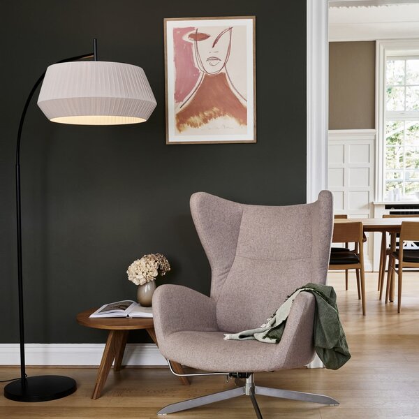 Stojací Lampa Nordlux, Dicte, Béžová, Obývací pokoj, Tkanina / Textil, Skandinávský