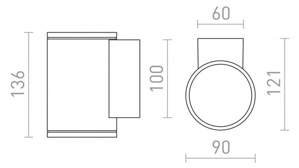 LIZZI I nástěnná antracitová 230V GU10 35W IP54 - RED - DESIGN RENDL
