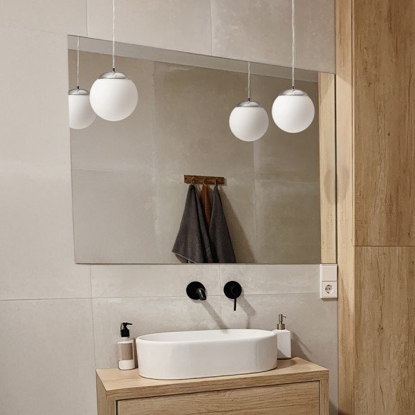 BOLLY 17 závěsná opálové sklo/chrom 230V LED E27 15W IP44 - RED - DESIGN RENDL