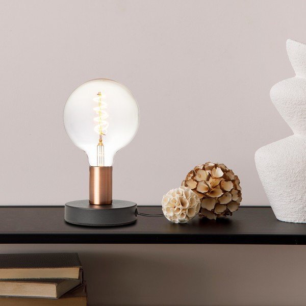 ALGOT stolní černá česaná měď 230V E27 40W - RED - DESIGN RENDL