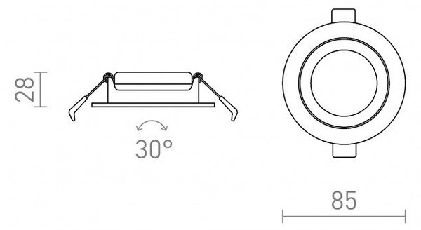 RED R14237 JADE DIMM TO WARM zápustná černá 230V LED 6W 60° 3000 - 2000K - RED - DESIGN RENDL