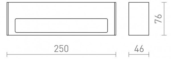 ASTER 25 nástěnná černá mléčný akryl 230V LED 2x6W IP65 3000K - RED - DESIGN RENDL