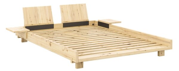 Dvoulůžková postel z borovicového dřeva s roštem v přírodní barvě 180x200 cm Social Bed – Karup Design