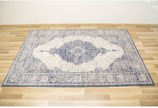 Agnella klasický vlněný koberec Isfahan Zephyr Szary modrý Rozměr: 160x240 cm