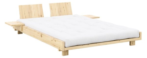 Dvoulůžková postel z borovicového dřeva s roštem v přírodní barvě 180x200 cm Social Bed – Karup Design