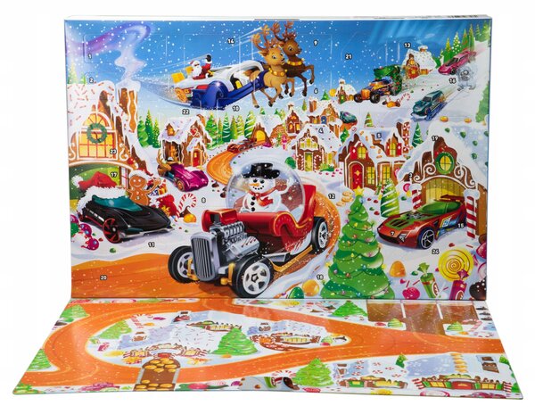 MATTEL HOT WHEELS Adventní kalendář rozkládací s herní plochou