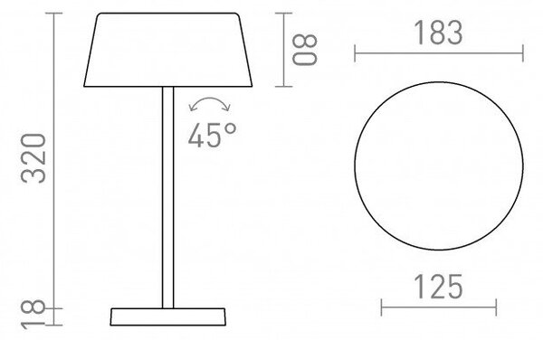 PRAHA DIMM stolní černá 230V LED 5W 100° 3000K - RED - DESIGN RENDL