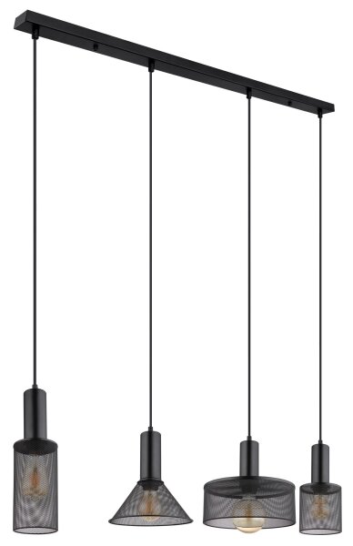 Globo 15648-4H - Lustr na lanku JEDD 4xE27/60W/230V černá