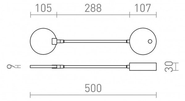 CELESTE nástěnná bílá 230V LED 4.8W 3000K - RED - DESIGN RENDL