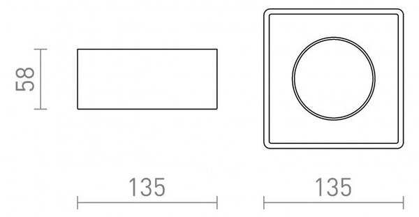 RED R14165 FRAM SQ přisazená sádrová 230V LED GX53 7W - RED - DESIGN RENDL