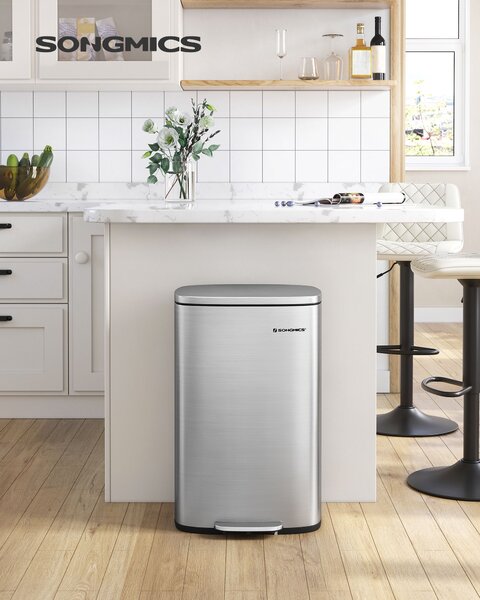 SONGMICS Odpadkový koš 50 l nerez