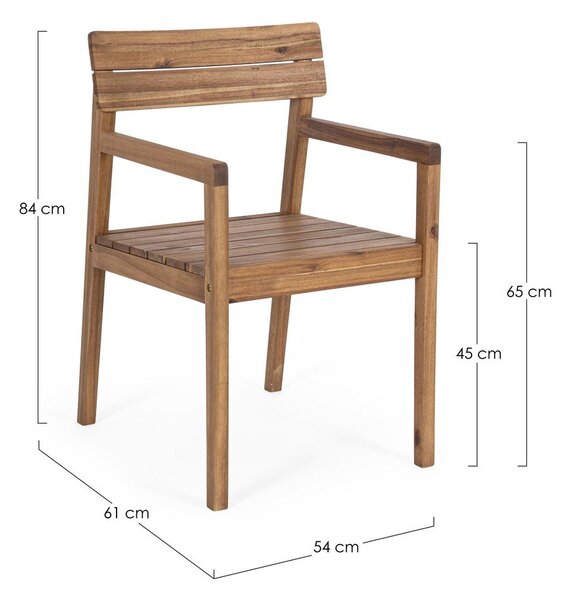 Dřevěná zahradní židle v přírodní barvě Rodano – Bizzotto