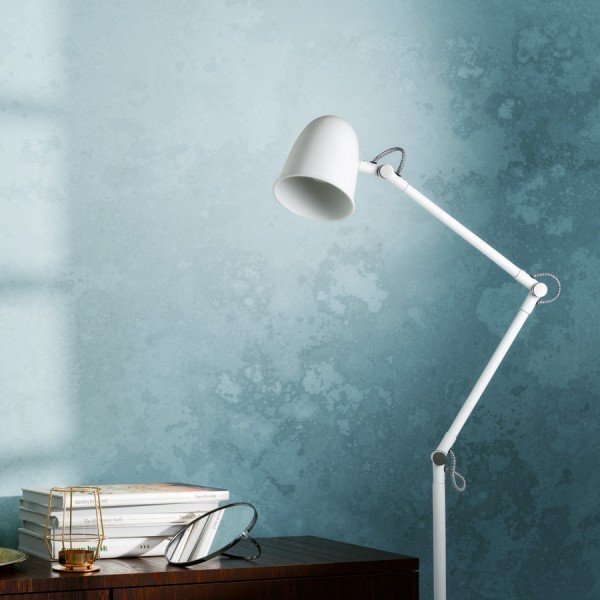 DANNY stojanová bílá matný nikl 230V E14 5W - RED - DESIGN RENDL