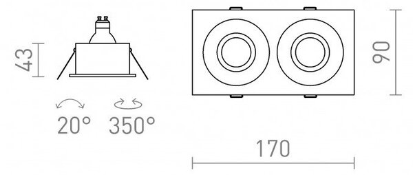 RED R14226 GALO II zápustná černá 230V GU10 9W IP65 - RED - DESIGN RENDL