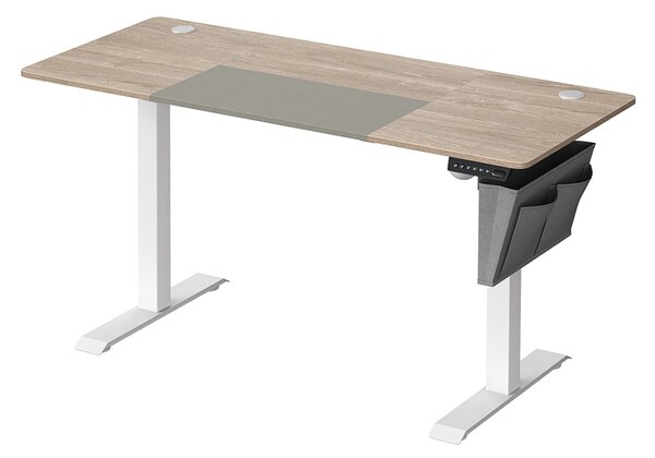 SONGMICS Polohovací stůl elektrický 140 x 60 cm bílý šedý