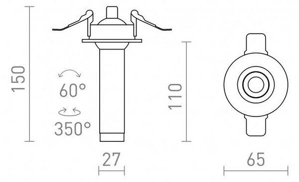 RED R14347 LUMIS 11 DIMM zápustná bílá 230V LED 7W 38° 3000K - RED - DESIGN RENDL