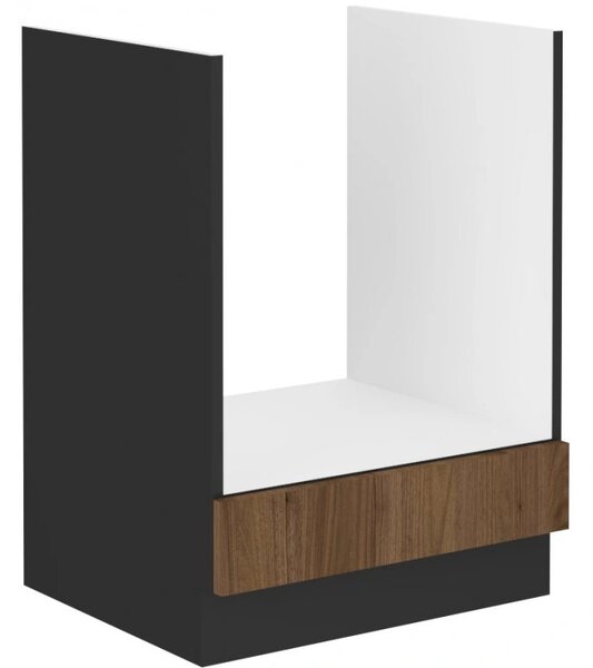 Sporáková skříňka TOVA - 60 cm, ořech okapi / černá