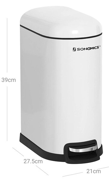 SONGMICS Odpadkový koš 10l bílý