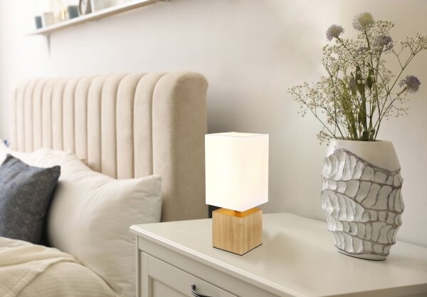 Globo 21628W - Stolní lampa VALENTINO 1xE27/7W/230V bílá/hnědá