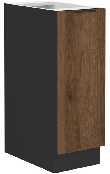 Výsuvná skříňka TOVA - šířka 30 cm, ořech okapi / černá