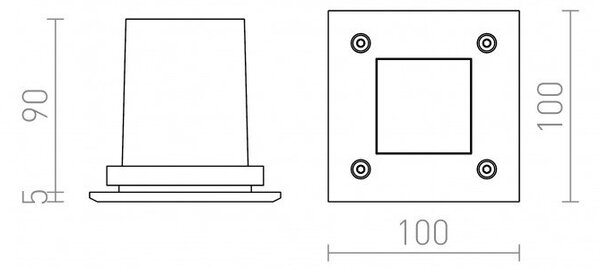 RED R10556 ORBU SQ nerezová ocel 230V GU10 35W IP65 - RED - DESIGN RENDL