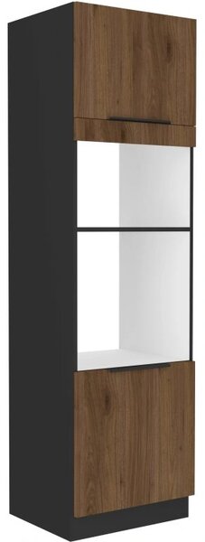 Skříň na vestavné spotřebiče TOVA - šířka 60 cm, ořech okapi / černá