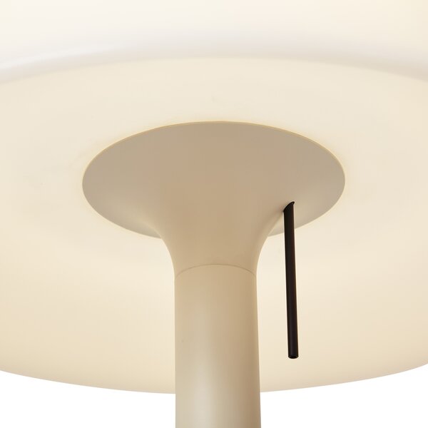 Skandinávská venkovní stojací lampa béžová s bílým stínidlem IP44 - Mississippi
