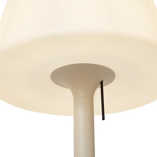 Moderní venkovní stojací lampa béžová s bílým stínidlem IP44 - Big Virginia