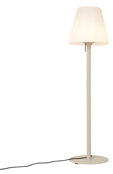 Moderní venkovní stojací lampa béžová s bílým stínidlem IP44 - Big Virginia