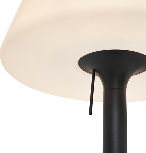 Moderní venkovní stojací lampa černá s bílým stínidlem IP44 - Big Virginia