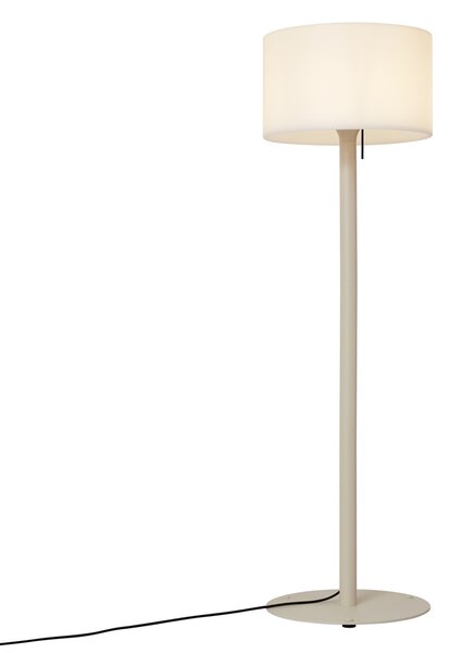 Skandinávská venkovní stojací lampa béžová s bílým stínidlem IP44 - Mississippi