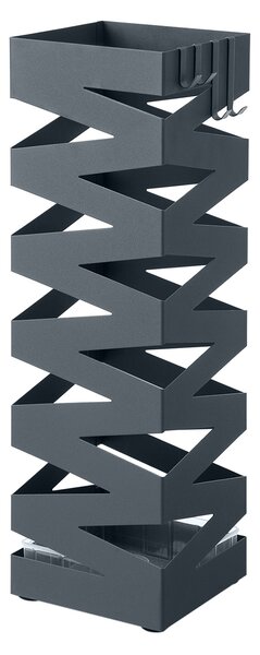 SONGMICS Stojan na deštníky čtvercový šedý motiv zigzag