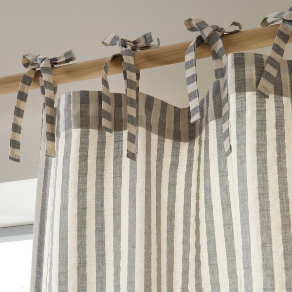 Šedý závěs 140x229 cm Zanzibar Woven Stripe – Pineapple Elephant