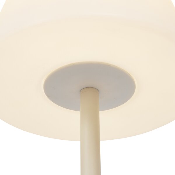 Venkovní stojací lampa béžová s bílým stínidlem IP65 - Virginia