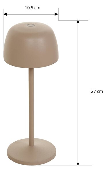 Lindby LED dobíjecí stolní lampa Arietty, béžová, sada 2 kusů, hliník