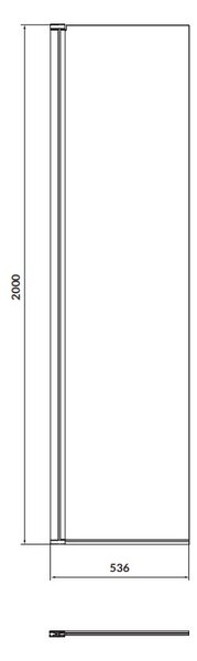 Cersanit Mille, otočná sprchová zástěna typu Walk-In 50x200 cm, 8mm čiré sklo, chromový profil, S161-010