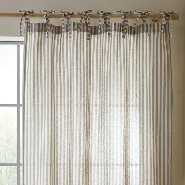 Šedý závěs 140x229 cm Zanzibar Woven Stripe – Pineapple Elephant