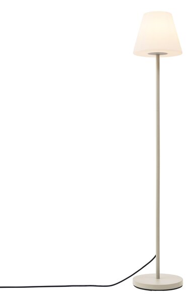 Venkovní stojací lampa béžová s bílým stínidlem IP65 - Virginia