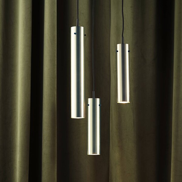 Závěsné svítidlo FRANDSEN FM2014, leštěná ocel, výška 24 cm