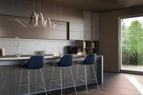Redo Závěsné LED svítidlo IMPULS š: 1710mm, 68W Barva: Černá