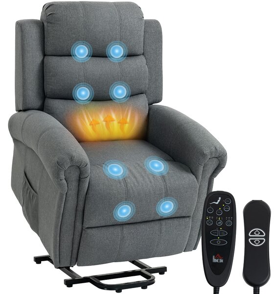 Křeslo HOMCOM s funkcí pomoci pi vstávání Elektrické masání křeslo s funkcí naklápní edé