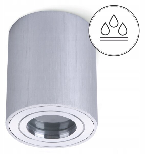 BERGE LED svítidlo koupelnové B7140 - kruhové - stříbrná + patice GU10