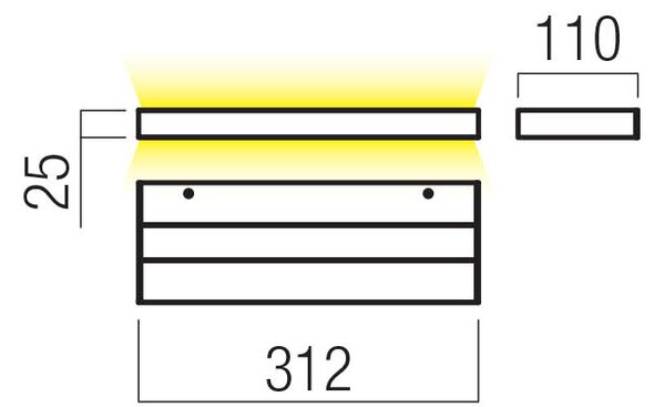 Redo Nástěnné LED svítidlo SEED, 15W, š. 312 mm Barva: Černá