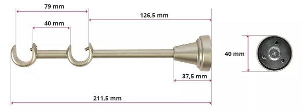 Kovovégarnýže.cz Garnýž Huglo elegance 19 mm matný nikl Varianta jednořadá nebo dvouřadá: Jednořadá, Délka: 120 cm, Uchycení látky: Kroužky s žabkou