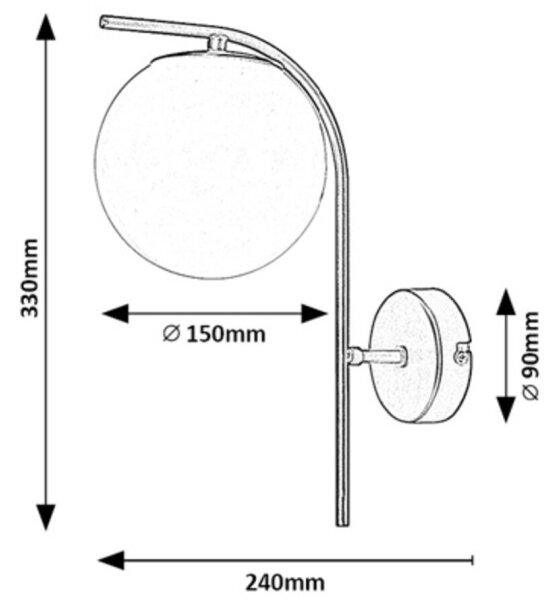 Rabalux 71139 - Nástěnná lampa GHITA 1xE27/20W/230V