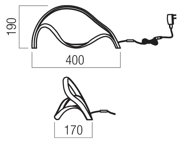 Redo Designová stolní lampa TEMPEST, 12W, š. 400 mm Barva: Černá