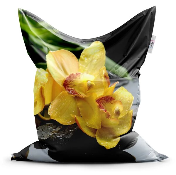 Sablio Sedací vak Classic Žluté orchideje - 150x100 cm