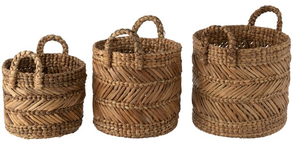 Set tří úložných košů z přírodních vláken J-Line Somy 28/33/37 cm